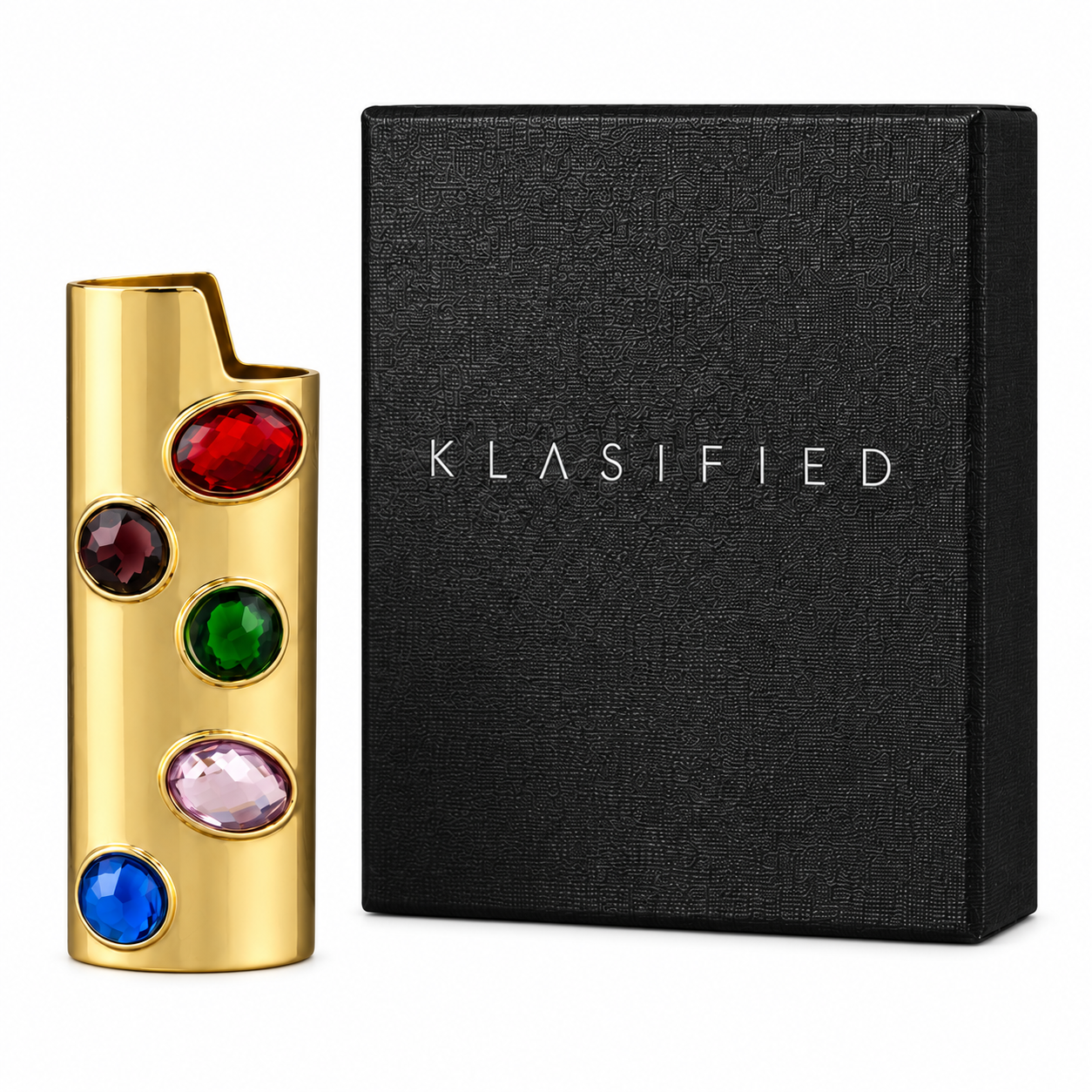 Lighter Case — Gold Multi-Gem